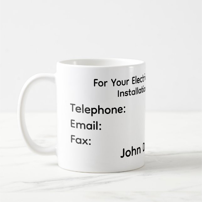 En kaffemugg för elektrikerklienter (Vänster)