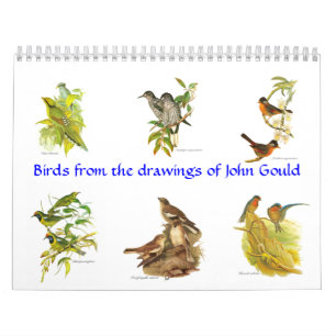 En kalender av fågelpainitings från John Gould.
