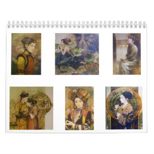 En kalender av traditionella kinesiska courtesans