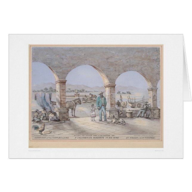En Kalifornien magnate i hans hem- (1317) Hälsningskort (Framsidan Horizontal)