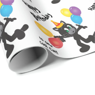 En kall grattis på födelsedagen för katt   presentpapper