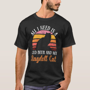 En Kall Öl Och En Ragdoll Katt Kisse Alkoholhaltig T Shirt