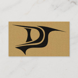 En kall papp DJ märka med sina initialer Visitkort