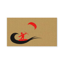 En kall pappkitesurfvisitkort