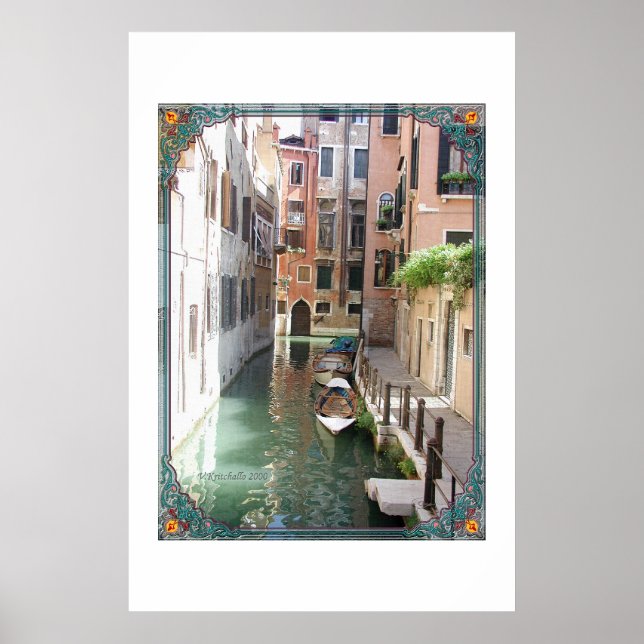 En kanal på Venedig Poster (Framsidan)