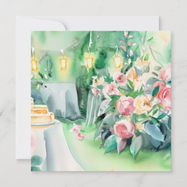 En kandrad Garden: Tea Soiree, en babyskabruk Inbjudningar (Framsida)
