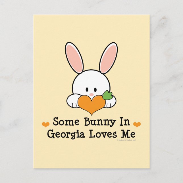 En kanin i Georgia Kärlek Me Postcard Vykort (Framsida)