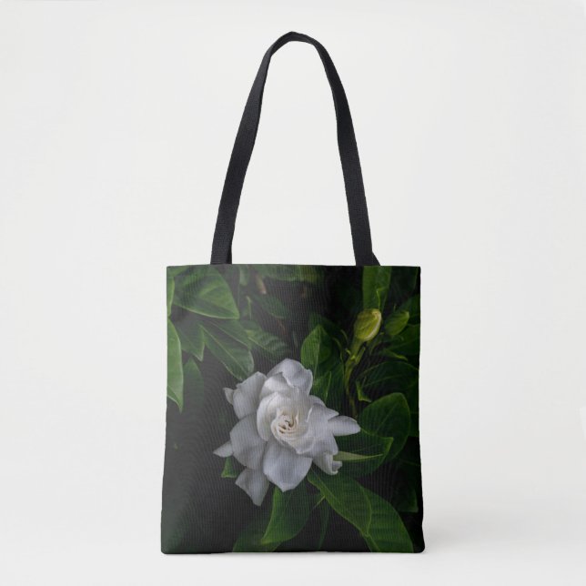 En känslig vit blomma blommar tygkasse (Framsida)