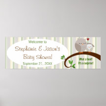 En käpp av en babyskåda, brun Uggla-banderoll