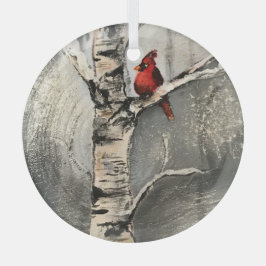 En kardinal i Winter Julgransdekoration