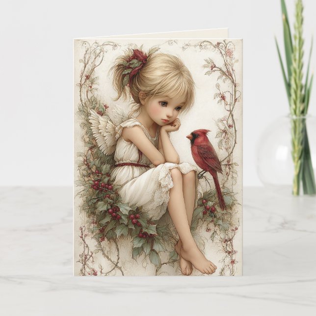 En kardinals julbön helgkort (Framsida)