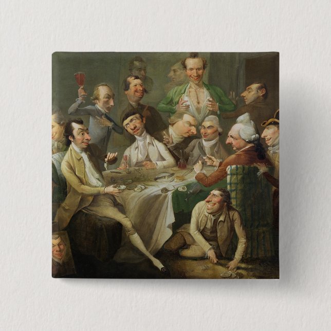 En karikatyrgrupp, c.1776 (olja på kanfas) knapp (Framsida)