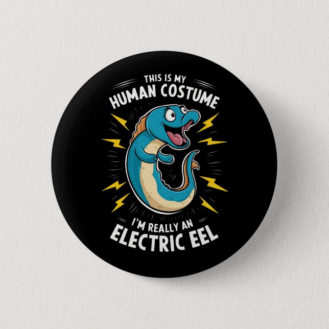 En karikatyrisk elektrisk blå ål knapp (Framsida)
