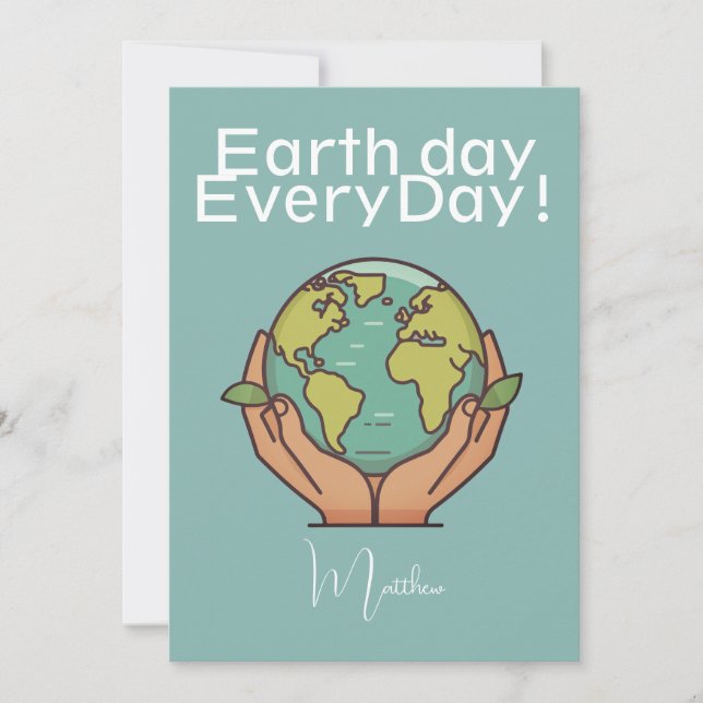 En Kärlek 1 jord, jorddag, Spara vår planet Julkort (Framsida)