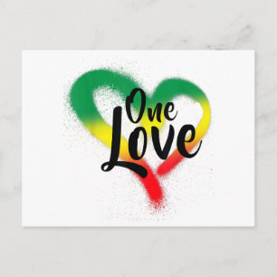 En kärlek En hjärta Reggae Vibes Helg Vykort