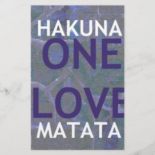 En kärlek Hakuna Matata Swahili Blå Grå Abstrakt Brevpapper