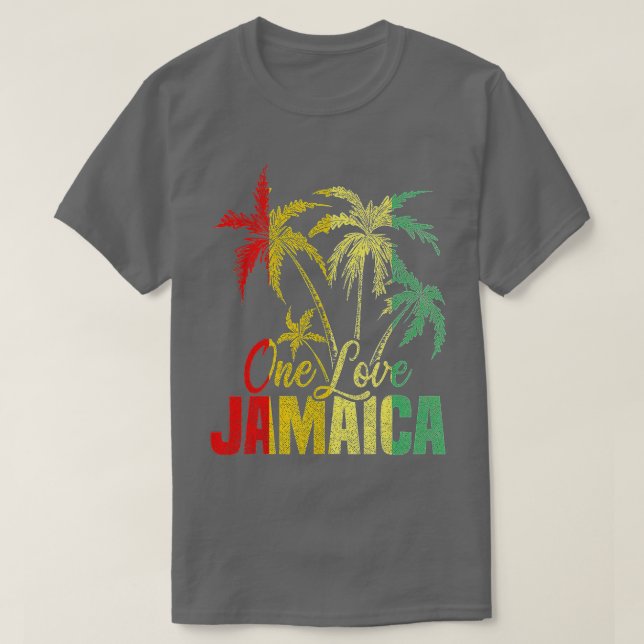 En Kärlek Jamaica Västindien Vacation Reggae T Shirt (Design framsida)