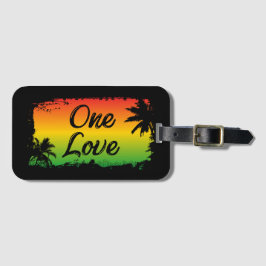 En Kärlek Jamaican Rastafari Tropical Handflatan T Bagagebricka