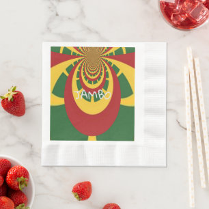 En kärlek Jambo Hakuna Matata Jamaica Rasta Färger Pappersservett