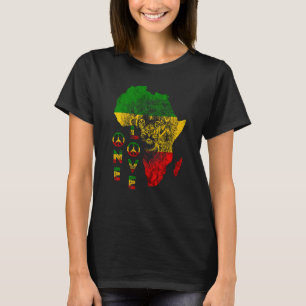 En Kärlek Lejon Rasta Reggae Afrika Karta Lejon om T Shirt
