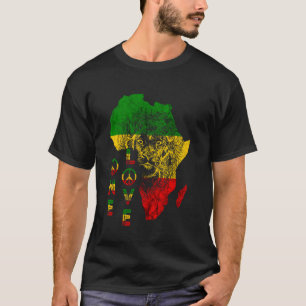 En Kärlek Lejon Rasta Reggae Afrika Karta Lejon om T Shirt