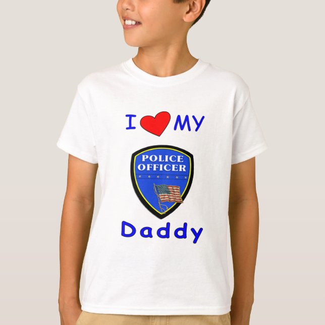En kärlek min polispappa tee shirt (Framsida)