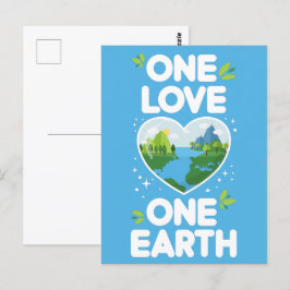 En Kärlek One Earth Heart vår planet Vykort
