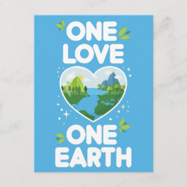 En Kärlek One Earth Heart vår planet Vykort