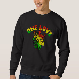 En kärlek Rasta Lejon Jamaicanska stolthet Reggae  Lång Ärmad Tröja