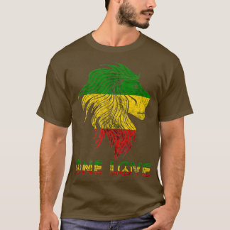 En Kärlek Rasta Reggae Lejon om Judah Rastafari Ro T Shirt