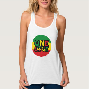 En Kärlek, Reggae-design med reggae färg Linne Med Racerback