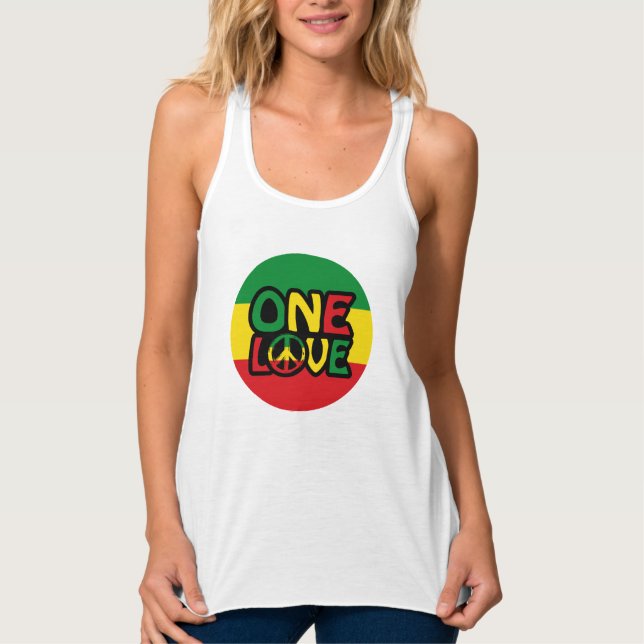 En Kärlek, Reggae-design med reggae färg Linne Med Racerback (Framsida)