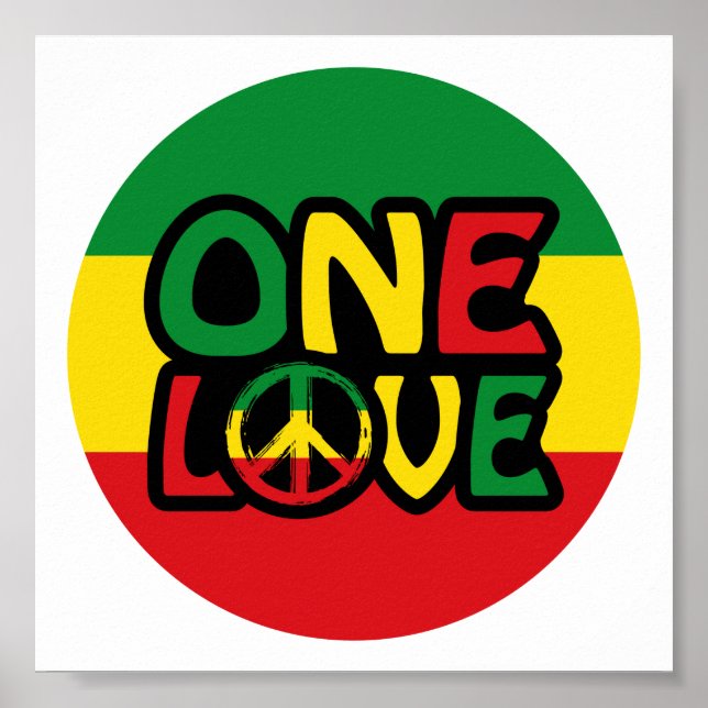 En Kärlek, Reggae-design med reggae färg Poster (Framsidan)