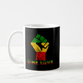 En Kärlek Reggae Fist Rasta Reggae Music Jamaica R Kaffemugg