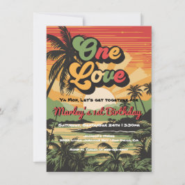 En Kärlek Reggae Jamaican Birthday Inbjudningar