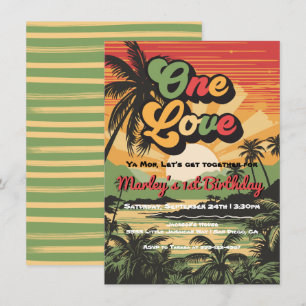 En Kärlek Reggae Jamaican Birthday Inbjudningar
