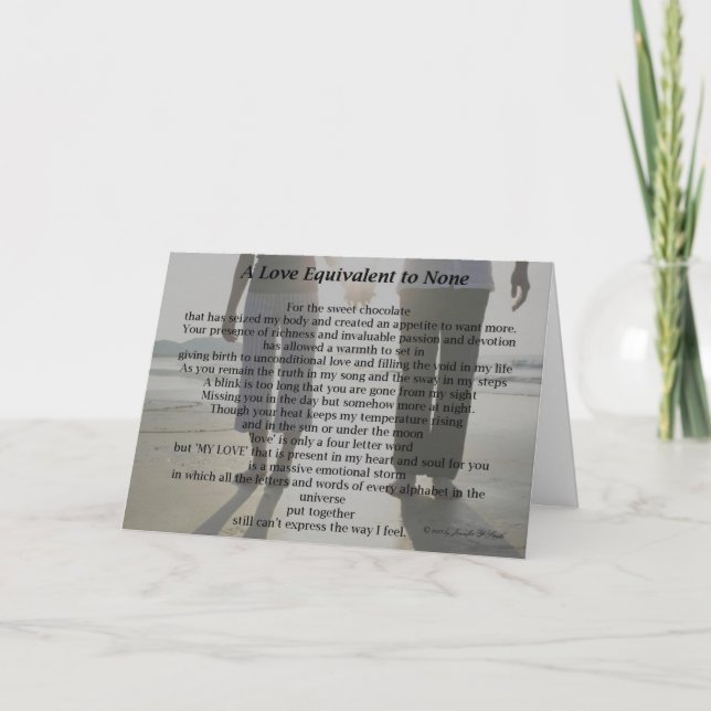 En kärlek utan like - gratulationskort kort (Framsida)