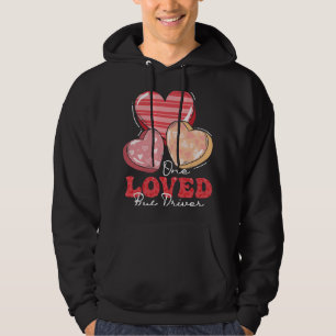 En kärleksfull Buss-förare Groovy Valentines day W Hoodie