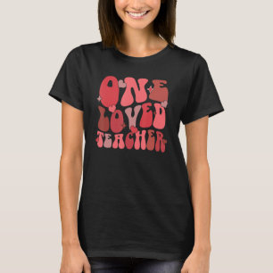 En kärleksfull lärare Retro Groovy Kärlek Valentin T Shirt