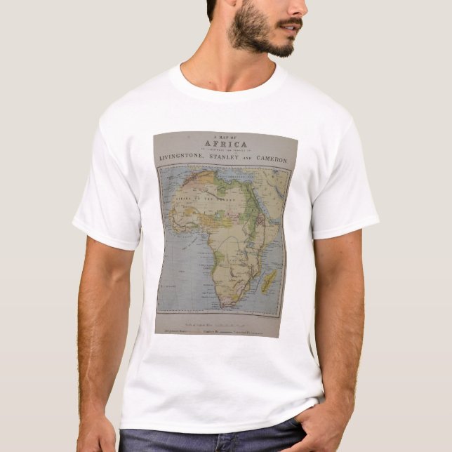 En karta av afrikan som illustrerar resor av David T-shirt (Framsida)