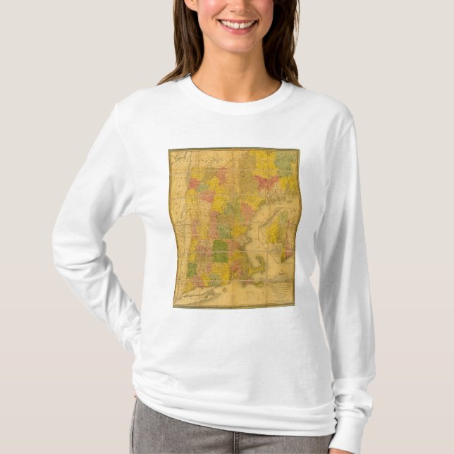 En karta av den New England stater Tee Shirt (Framsida)