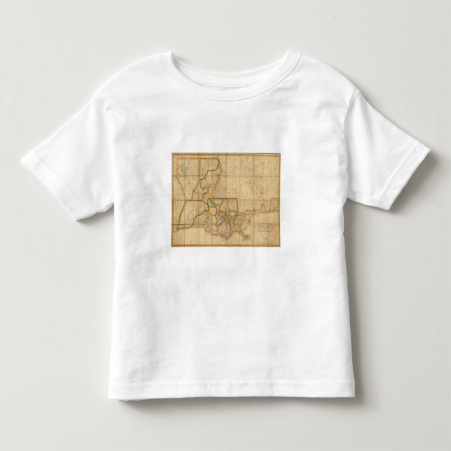 En karta av det statligt av Louisiana T-shirt (Framsida)