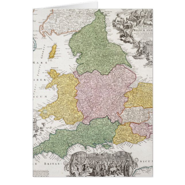 En karta av England | 1760 Hälsningskort (Framsidan)
