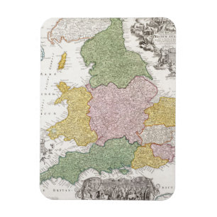 En karta av England 1760 Magnet