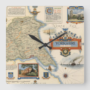 En karta av Yorkshire: Östlig ridning Fyrkantig Klocka