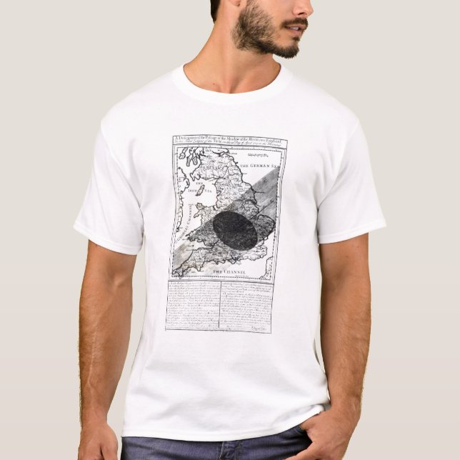 En kartavisning som passagen av skuggar av månen t-shirt (Framsida)