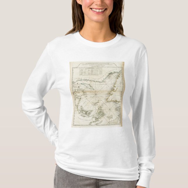 En kartlägga av bukten av St Lawrence T-shirt (Framsida)