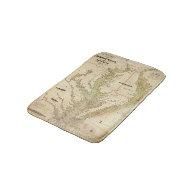 En kartlägga av chesapeaken och de Delaware Badrumsmatta (Vinklad)