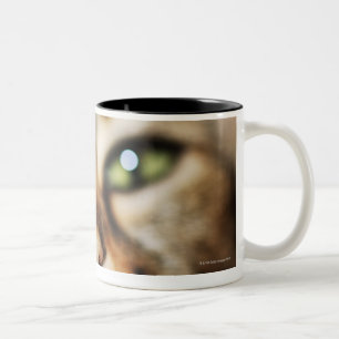 En katt ansikte Två-Tonad mugg