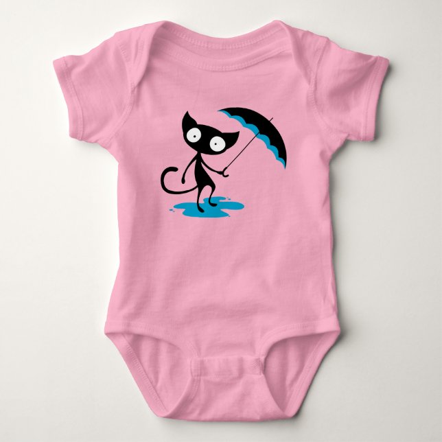 En katt baby-kroppsdräkt t shirt (Framsida)